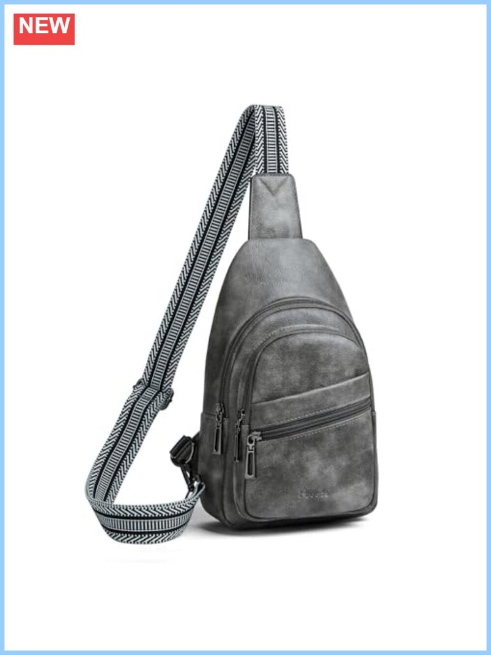 Vegan PU Leather Crossbody Sling Bag with Adjustable Strap and Anti Theft Pocket